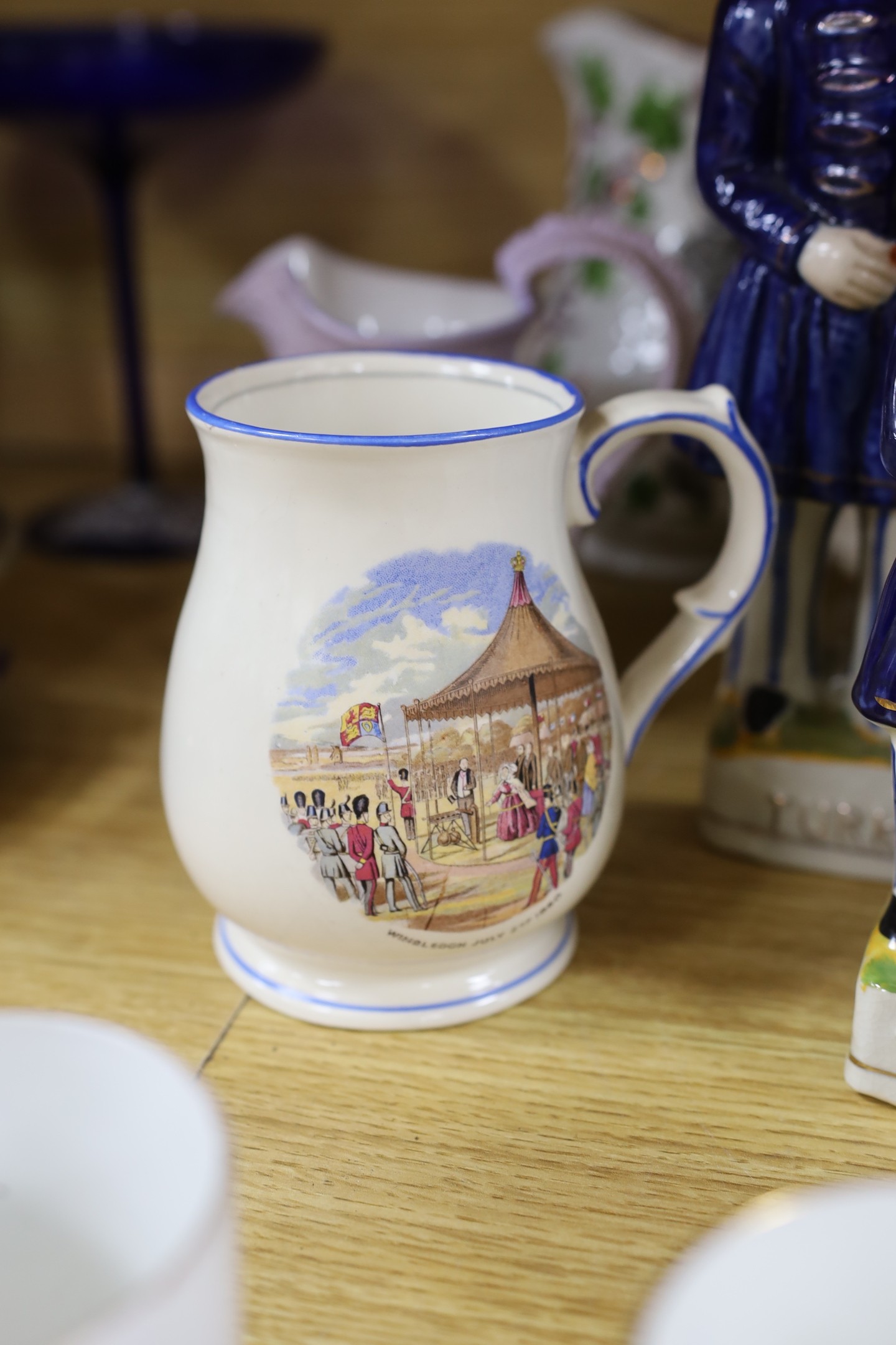 A Victorian volunteers jug, Rifle Club cups, related jugs inc NRA etc